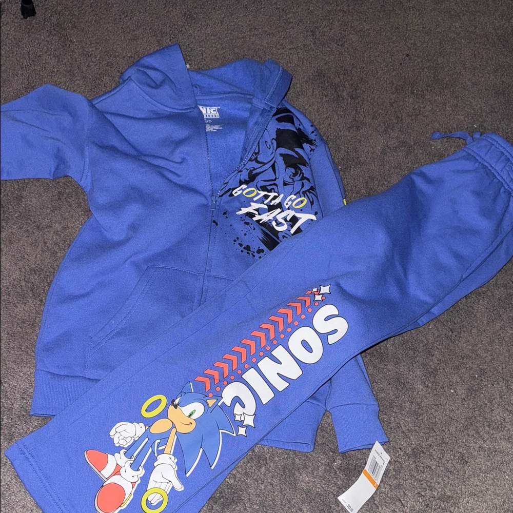 Hybrid Apparel Blue Sonic Kids Hoodie & Joggers Set